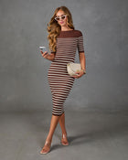 Easy Rise Striped Knit Midi Dress