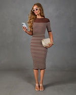 Easy Rise Striped Knit Midi Dress