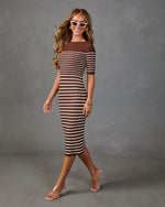 Easy Rise Striped Knit Midi Dress
