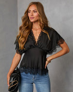 Sereina Satin Lace Trim Top