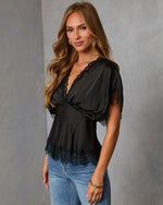 Sereina Satin Lace Trim Top