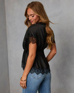 Sereina Satin Lace Trim Top