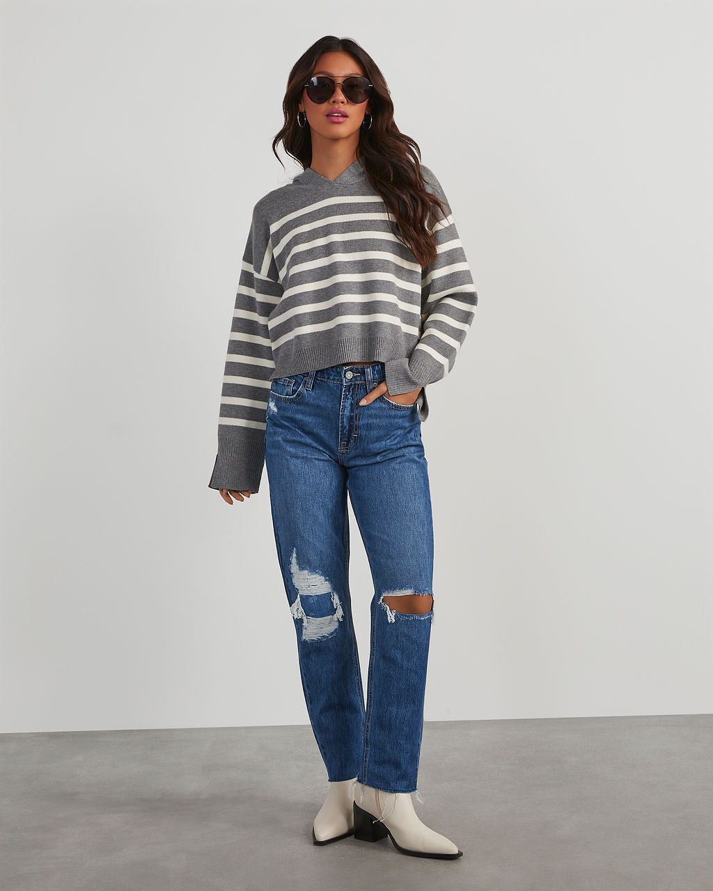 Milton Striped Hooded Sweater – VICI