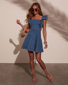 Tasha Cutout Denim Mini Dress