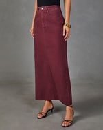 Toasted Glow Denim Midi Skirt