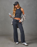Maison Cozy Drawstring Wide Leg Lounge Pants