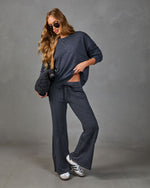 Maison Cozy Drawstring Wide Leg Lounge Pants