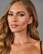 Chanelle Fringe Rhinestone Dangle Earrings