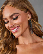 Chanelle Fringe Rhinestone Dangle Earrings