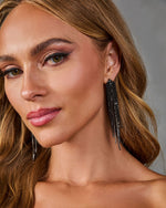 Chanelle Fringe Rhinestone Dangle Earrings
