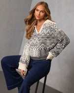 In the Season Abstract Contrast Sweater