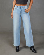 Fontana Stretch High Rise Relaxed Leg Seam Detail Jeans