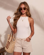 White % Fresh Tide Contrast Trim Tank Top-6