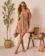 Brown % Pure Essence Tiered Babydoll Dress-2