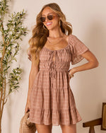 Brown % Pure Essence Tiered Babydoll Dress-5
