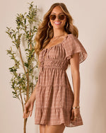 Brown % Pure Essence Tiered Babydoll Dress-3