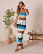 Meliana Zigzag Colorblock Maxi Dress
