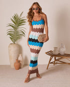 Meliana Zigzag Colorblock Maxi Dress