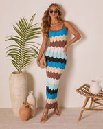 Meliana Zigzag Colorblock Maxi Dress