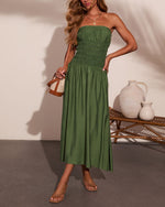 Moonlit Letters Strapless Maxi Dress