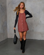 Caribel Corduroy Button Up Mini Dress