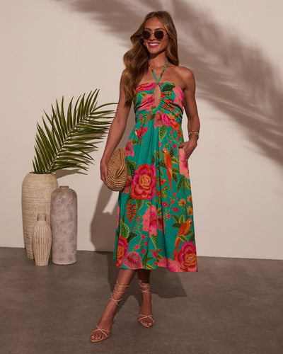 Jessica Floral Halter Midi Dress – VICI