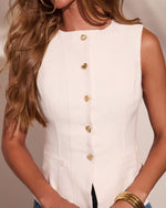 Soft Sailing Button Down Vest Top