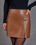 Holy Smokes Faux Leather Mini Skirt