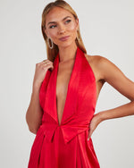 Red % Reeves Satin Halter Jumpsuit-2