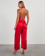 Red % Reeves Satin Halter Jumpsuit-3