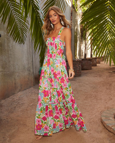 Emelia Floral Print Maxi Dress in Pink - Size XL, Vici Emelia Floral Print Maxi Dress in Pink - Size XL, Vici