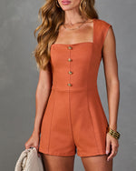 Chic Society Twill Fitted Waist Romper