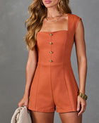 Chic Society Twill Fitted Waist Romper