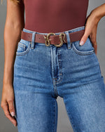 Coiled Grace Vegan Leather Snake Buckle Belt
