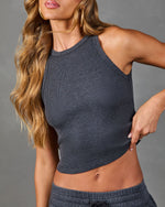 Maison Cozy High Neck Crop Tank Top