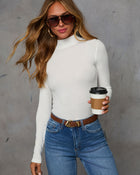 Ivory % Day To Day Turtleneck Knit Top-7