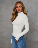 Ivory % Day To Day Turtleneck Knit Top-9