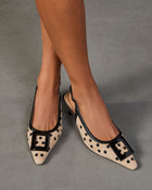 Paris Calling Polka Dot Slingback Kitten Heel
