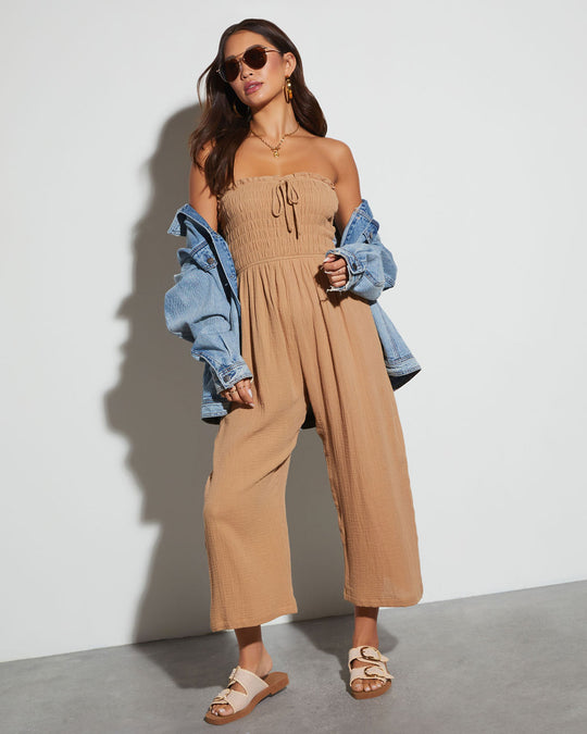 Sloane Strapless Fitted Waist Jumpsuit
