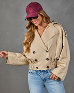 Autumn Darling Cotton Cropped Trench Jacket