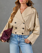 Autumn Darling Cotton Cropped Trench Jacket
