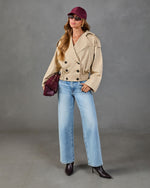 Autumn Darling Cotton Cropped Trench Jacket