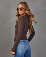 Amora Ribbed Knit Button Down Sweater