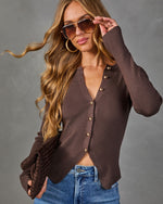 Amora Ribbed Knit Button Down Sweater