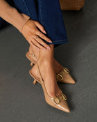 Taupe % Olivia Slingback Heels-7