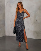 Laylin Cowl Neck Satin Dress