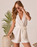 Solar Veil Waist Tie Romper