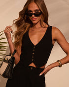 Black % Leva Button Up Vest-1