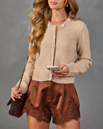 Audrie Satin Lace Trim Shorts