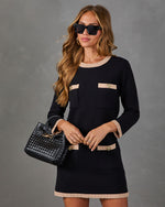Isabel Knit Contrast Trim Mini Dress